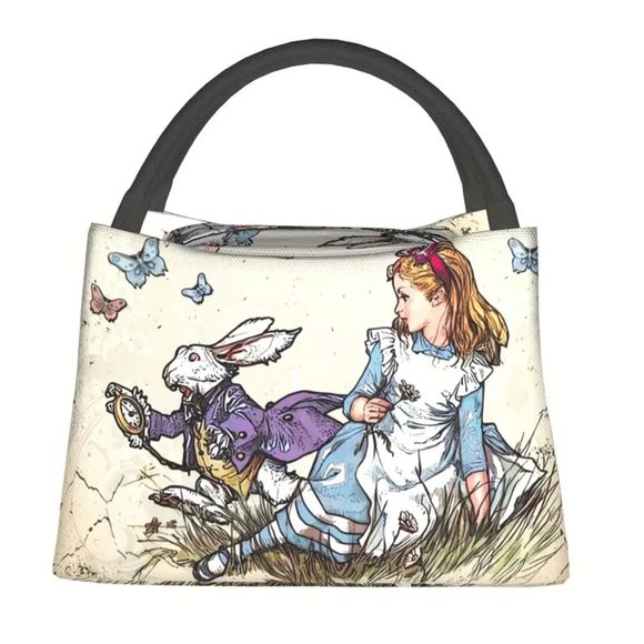 Timeless Fairy Tale Rabbit Girl Print, Reusable Insulated Lunch Bag,11x6.3x6.7" - Picture 1 of 4